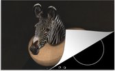 KitchenYeah® Inductie beschermer 81x52 cm - Schilderij - Zebra - Oude meesters - Kookplaataccessoires - Afdekplaat voor kookplaat - Inductiebeschermer - Inductiemat - Inductieplaat mat