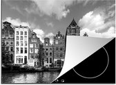 KitchenYeah® Inductie beschermer 71x52 cm - Herengracht in Amsterdam - zwart wit - Kookplaataccessoires - Afdekplaat voor kookplaat - Inductiebeschermer - Inductiemat - Inductieplaat mat