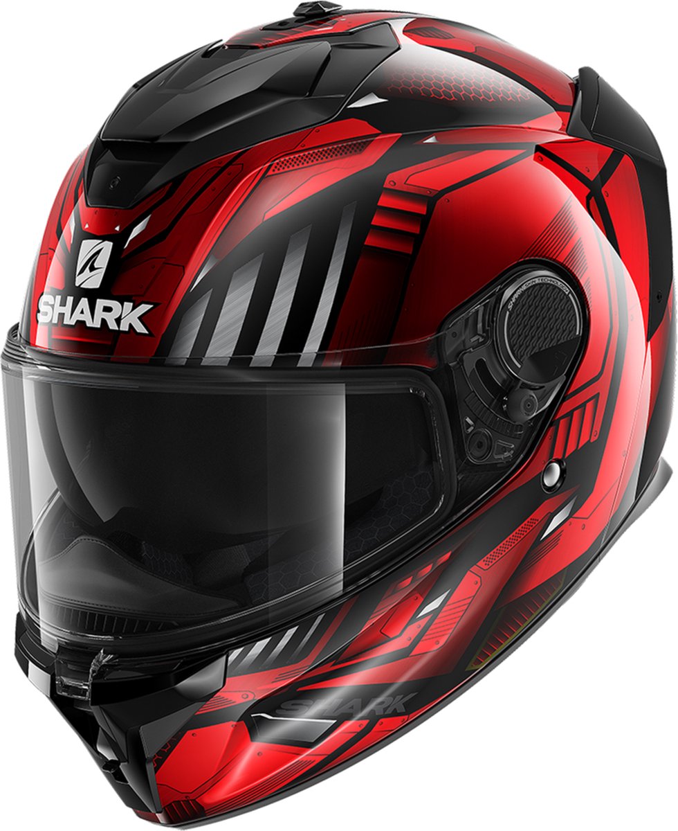 Shark Spartan GT Bcl. Micr. Replikan Zwart Chrom Rood KUR Integraalhelm XS