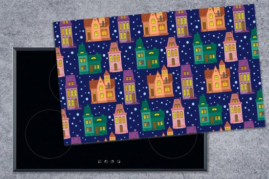 KitchenYeah® Inductie beschermer 91.6x52.7 cm - Winter - Patroon - Huis - Kookplaataccessoires - Afdekplaat voor kookplaat - Inductiebeschermer - Inductiemat - Inductieplaat mat