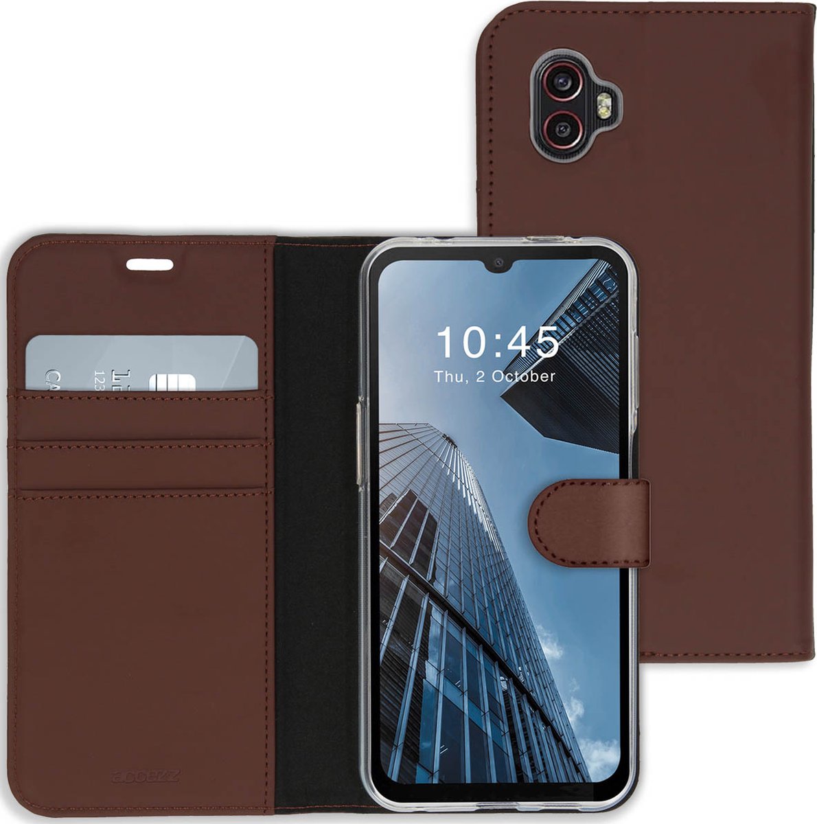 Accezz Hoesje Geschikt voor Samsung Galaxy Xcover 6 Pro Hoesje Met Pasjeshouder - Accezz Wallet Softcase Bookcase - Bruin