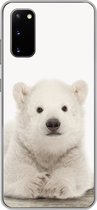 Geschikt voor Samsung Galaxy S20 hoesje - IJsbeer - Dieren - Kinderen - Wit - Jongens - Meisjes - Siliconen Telefoonhoesje