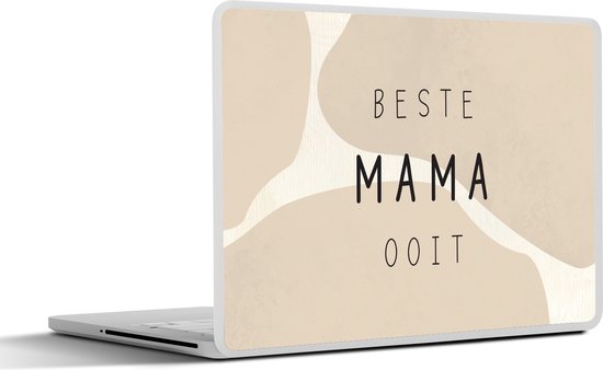 Sticker pour ordinateur portable - 15,6 pouces - Cadeau de fête des mères - Meilleure Maman de tous les temps - Beige