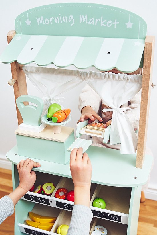 Mamabrum Cuisine Enfant en Bois Interactive LED - Hauteur Réglable 88-104cm avec Micro-Ondes
