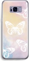 Case Company® - Hoesje geschikt voor Samsung Galaxy S8 hoesje - White butterfly - Soft Cover Telefoonhoesje - Bescherming aan alle Kanten en Schermrand