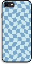 Case Company® - Hoesje geschikt voor iPhone 7 hoesje - Grid Blauw - Biologisch Afbreekbaar Telefoonhoesje - Bescherming alle Kanten en Schermrand