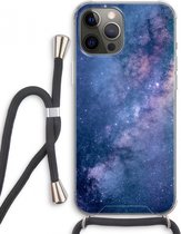 Case Company® - Hoesje met koord geschikt voor iPhone 12 Pro Max hoesje met Koord - Nebula - Telefoonhoesje met Zwart Koord - Extra Bescherming aan alle Kanten en Over de Schermrand