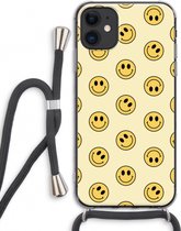 Case Company® - Hoesje met koord geschikt voor iPhone 11 hoesje met Koord - Smiley N°2 - Telefoonhoesje met Zwart Koord - Extra Bescherming aan alle Kanten en Over de Schermrand