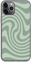 Case Company® - Hoesje geschikt voor iPhone 11 Pro hoesje - Swirl Groen - Soft Cover Telefoonhoesje - Bescherming aan alle Kanten en Schermrand