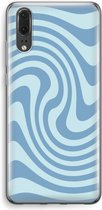Case Company® - Hoesje geschikt voor Huawei P20 hoesje - Swirl Blauw - Soft Cover Telefoonhoesje - Bescherming aan alle Kanten en Schermrand