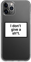 Case Company® - Hoesje geschikt voor iPhone 11 Pro Max hoesje - Don't give a shit - Soft Cover Telefoonhoesje - Bescherming aan alle Kanten en Schermrand