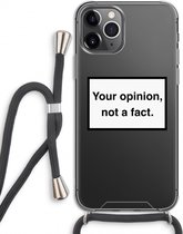 Case Company® - Hoesje met koord geschikt voor iPhone 11 Pro hoesje met Koord - Your opinion - Telefoonhoesje met Zwart Koord - Extra Bescherming aan alle Kanten en Over de Schermrand