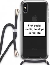 Case Company® - Coque pour iPhone XS avec cordon - I'm dope - Coque pour téléphone avec cordon Zwart - Protection Extra sur tous les côtés et sur le bord de l'écran