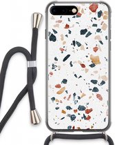 Case Company® - Hoesje met koord geschikt voor iPhone 7 PLUS hoesje met Koord - Terrazzo N°4 - Telefoonhoesje met Zwart Koord - Extra Bescherming aan alle Kanten en Over de Schermrand