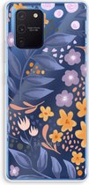 Case Company® - Hoesje geschikt voor Samsung Galaxy Note 10 Lite hoesje - Flowers with blue leaves - Soft Cover Telefoonhoesje - Bescherming aan alle Kanten en Schermrand