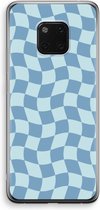 Case Company® - Hoesje geschikt voor Huawei Mate 20 Pro hoesje - Grid Blauw - Soft Cover Telefoonhoesje - Bescherming aan alle Kanten en Schermrand