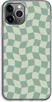 Case Company® - Hoesje geschikt voor iPhone 11 Pro Max hoesje - Grid Groen - Soft Cover Telefoonhoesje - Bescherming aan alle Kanten en Schermrand