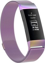 Milanees bandje - parelmoer, geschikt voor Fitbit Charge 3 & Charge 4 - maat S/M