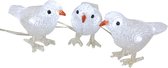 Kerstverlichting - vogeltjes - 3 stuks - LED - warm wit - op batterijen - 15 cm