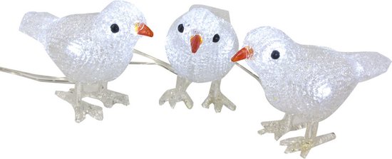 Verlicht kerstfiguur voor buiten – 5 vogels wit – 40 LEDs – Neutraal wit – Dimbaar – 12 cm hoog – Kerstverlichting Verlicht kerstfiguur voor buiten – 5 vogels wit – 40 LEDs – Neutraal wit – Dimbaar – 12 cm hoog – Kerstverlichting