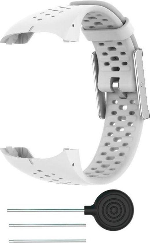 Bracelet en Siliconen Strap-it adapté pour Polar M400 / M430 - Bracelet de montre - Bracelet - Wit