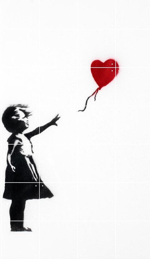 IXXI Girl with balloon - Banksy - Wanddecoratie - 140 x 100 cm
