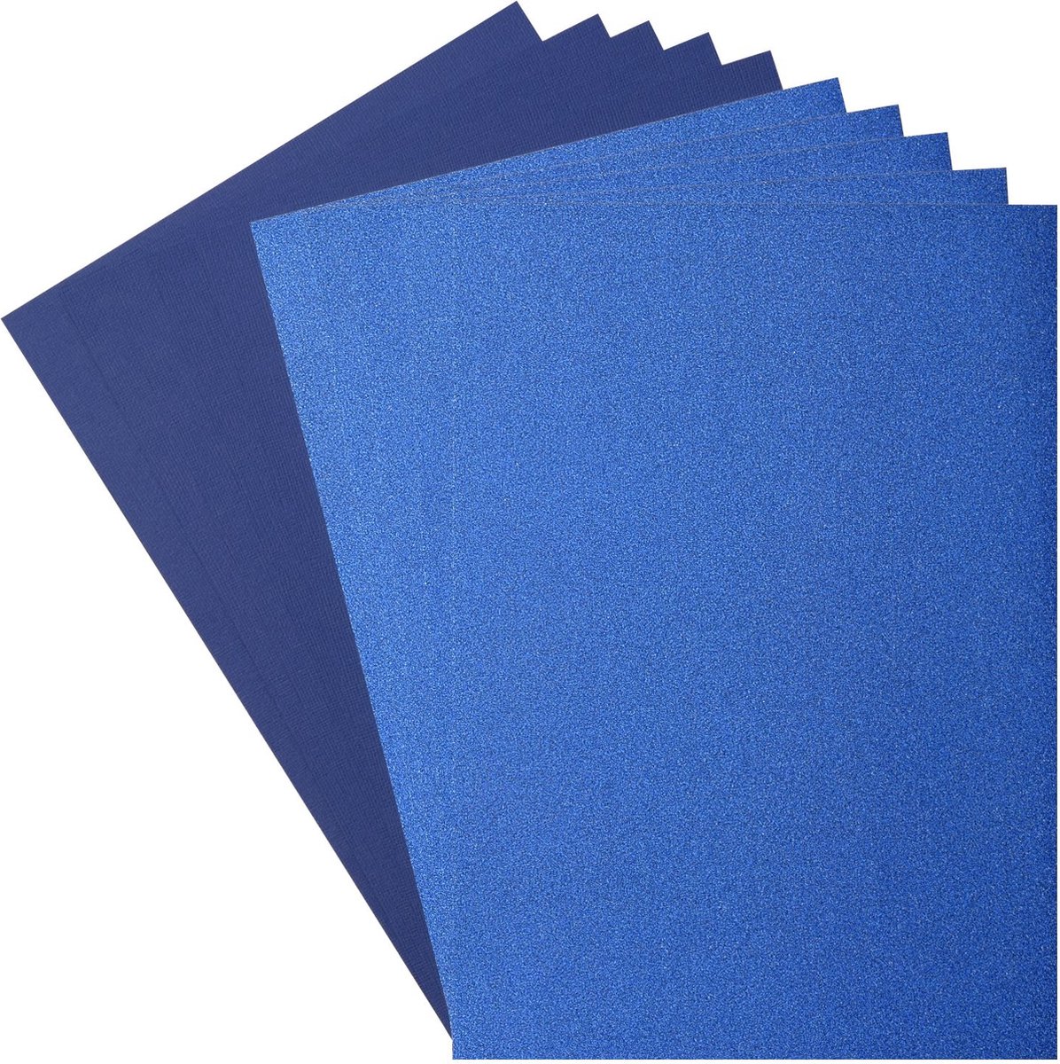 Florence Cardstock en Glitterpapier - A4 - Blauw - Blue/Ink - 2 x 5 vellen - 216g / 250g