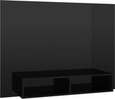 vidaXL - Tv-wandmeubel - 120x23,5x90 - cm - bewerkt - hout - hoogglans - zwart