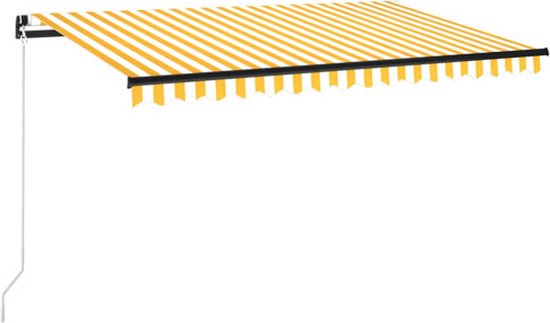 vidaXL Auvent extensible manuellement 400 x 350 cm Jaune et blanc