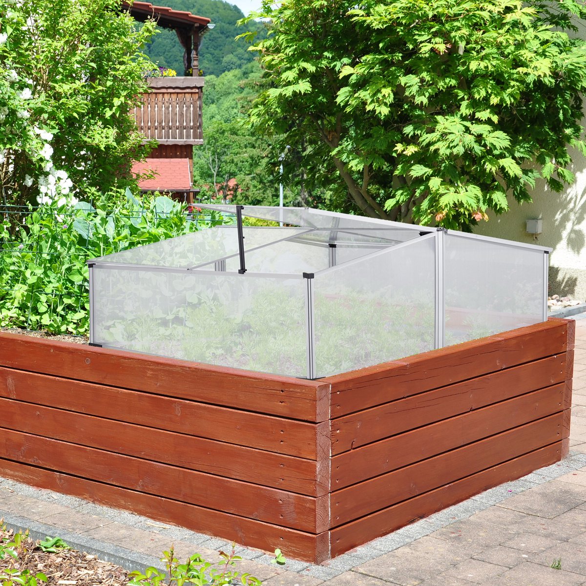 Verasol Special aluminium veranda met glasdak 500x250 cm op 2 staanders | Van Kooten