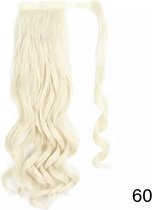 WrapAround Paardenstaart Extension | Lang Krullend Golvend | Ponytail Extensions | 56 cm - Blond 60