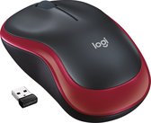 Logitech M185 - Draadloze Muis - Zwart met rode rand