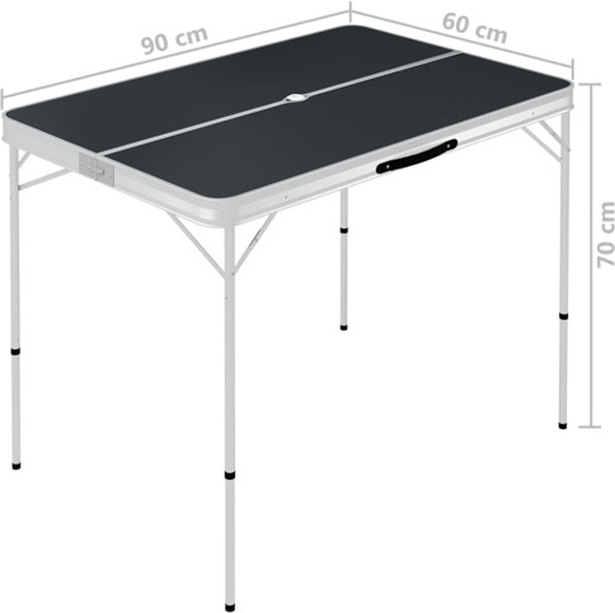 Campingtafel in hoogte verstelbaar, draagbare klaptafel, inklapbare