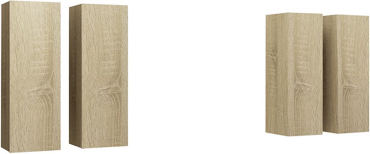 vidaXL - Tv-meubelen - 4 - st - 30,5x30x90 - cm - bewerkt - hout - sonoma - eikenkleurig
