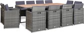 vidaXL - 13-delige - Tuinset - met - kussens - poly - rattan - antracietkleurig