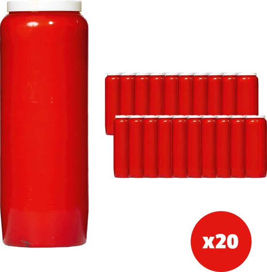 SPAAS - Rood Noveenkaars dagenbrander, ± 9 dagen - Voordeelverpakking 20 x Noveenkaars
