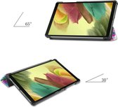 Hoes Geschikt voor Samsung Galaxy Tab S6 Lite Hoes Tri-fold Tablet Hoesje Case - Hoesje Geschikt voor Samsung Tab S6 Lite Hoesje Hardcover Bookcase - Vlinders