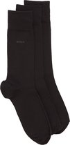 BOSS regular socks (3-pack) - herensokken katoen - zwart - Maat: 47-50