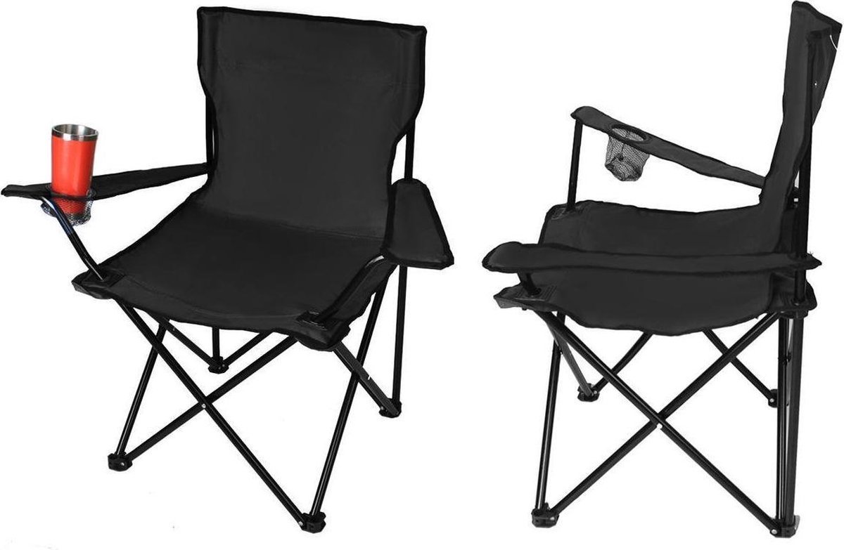 Multifunctionele Campingstoel Opvouwbaar Met Rugleuning - Kampeer Klapstoel / Vouwstoel, Strandstoel met Opslagbox - Draaggewicht tot 120kg