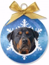 Kerstboomversiering dieren/huisdieren kerstballen Rottweiler honden 8 cm - Kerstversiering
