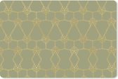 Muismat XXL - Bureau onderlegger - Bureau mat - Patronen - Groen - Goud - Lijn - 90x60 cm - XXL muismat