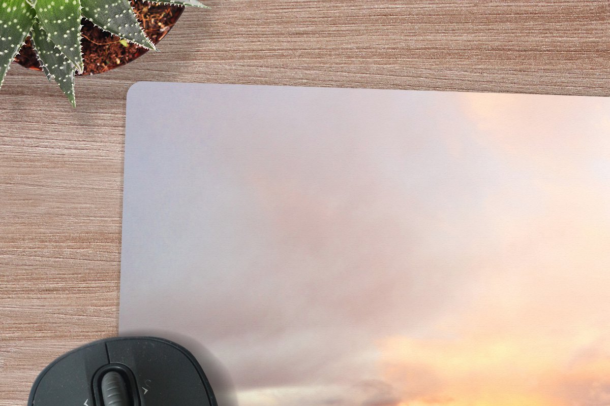 Muismat XXL 90x60 cm - Bureau onderlegger - Bureau mat Waterval - IJsland - Natuur - Bureaumat - Gaming mousepad xl - Bureaulegger groot - Computer deskmat