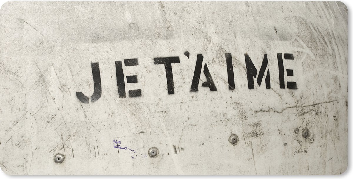 Muismat XXL 80x40 cm - Bureau onderlegger - Bureau mat Quotes - Je t'aime - Ik hou van jou - Frans - Liefde - Bureaumat - Gaming mousepad xl - Bureaulegger groot - Computer deskmat