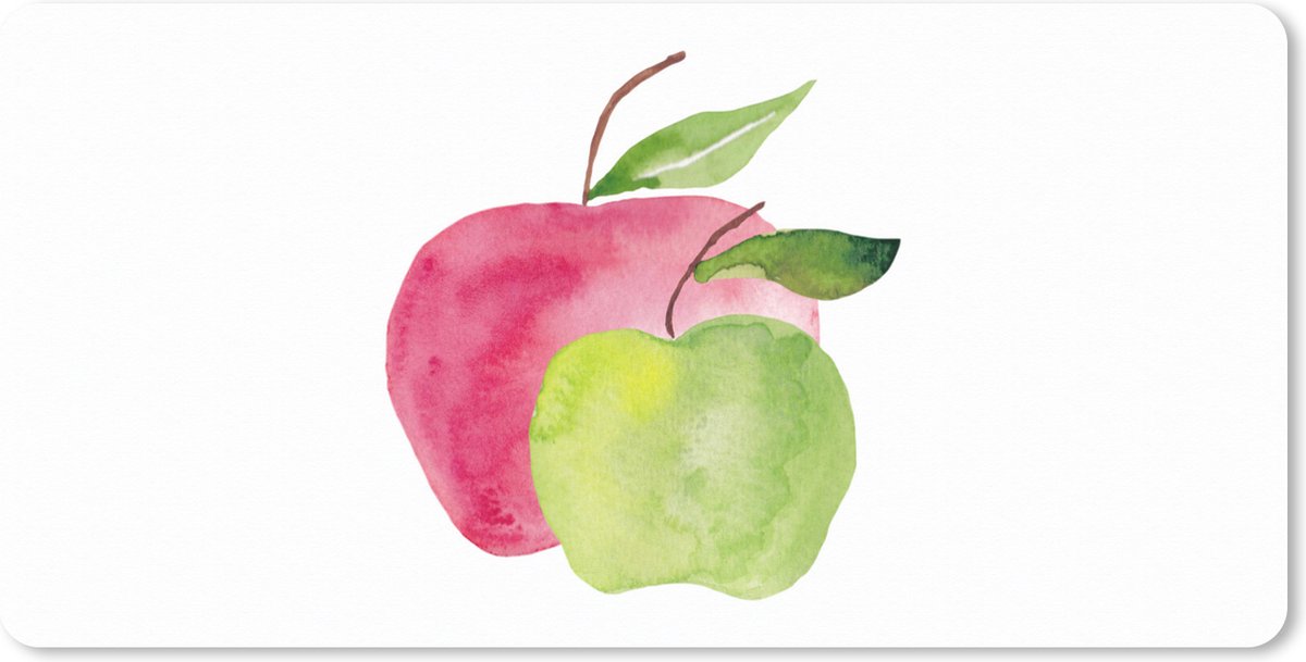 Muismat XXL 100x50 cm - Bureau onderlegger - Bureau mat Appels - Fruit - Aquarel - Bureaumat - Gaming mousepad xl - Bureaulegger groot - Computer deskmat