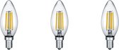 LED Lamp - Filament - Trion Kamino - Set 3 Stuks - E14 Fitting - 2W - Warm Wit-2700K - Transparant Helder -  Glas