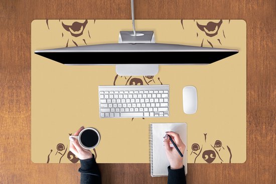 Muismat XXL 120x80 cm - Bureau onderlegger - Bureau mat Hond - Vintage - Patroon - Jongens - Bureaumat - Gaming mousepad xl - Bureaulegger groot - Computer deskmat