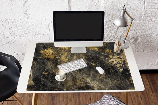 Tapis de souris XXL - Sous-main - Tapis de bureau - Or - Zwart - Abstrait - 120x80 cm - Tapis de souris XXL