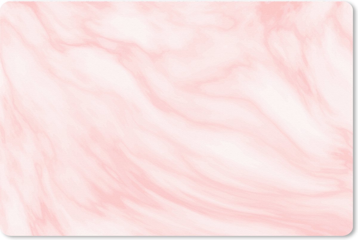 Muismat XXL 120x80 cm - Bureau onderlegger - Bureau mat Marmer - Roze - Wit - Luxe - Marmer printlook - Bureaumat - Gaming mousepad xl - Bureaulegger groot - Computer deskmat