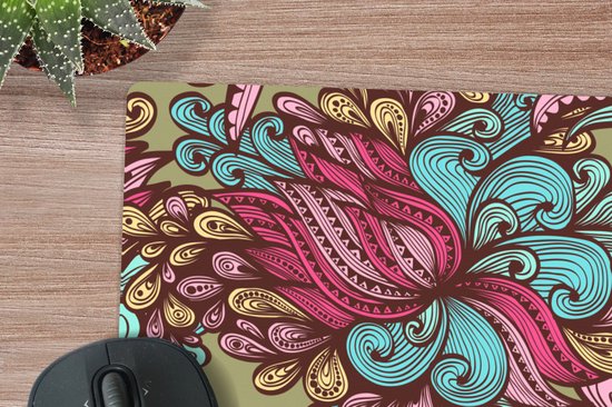 Tapis de souris XXL - Sous-main - Tapis de bureau - Motif - Feuilles - Abstrait - 80x60 cm - Tapis de souris XXL