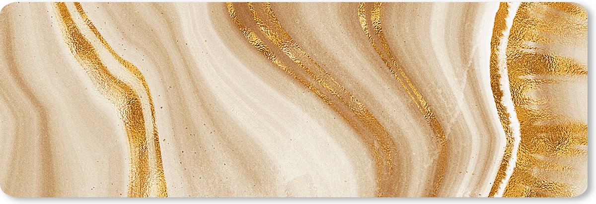 Muismat XXL 90x30 cm - Bureau onderlegger - Bureau mat Marmer - Beige - Patronen - Bureaumat - Gaming mousepad xl - Bureaulegger groot - Computer deskmat
